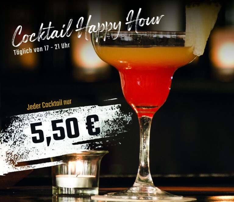 In der Newtownbar ist jeden Tag Cocktail Happy Hour - immer von 17 bis 21 Uhr